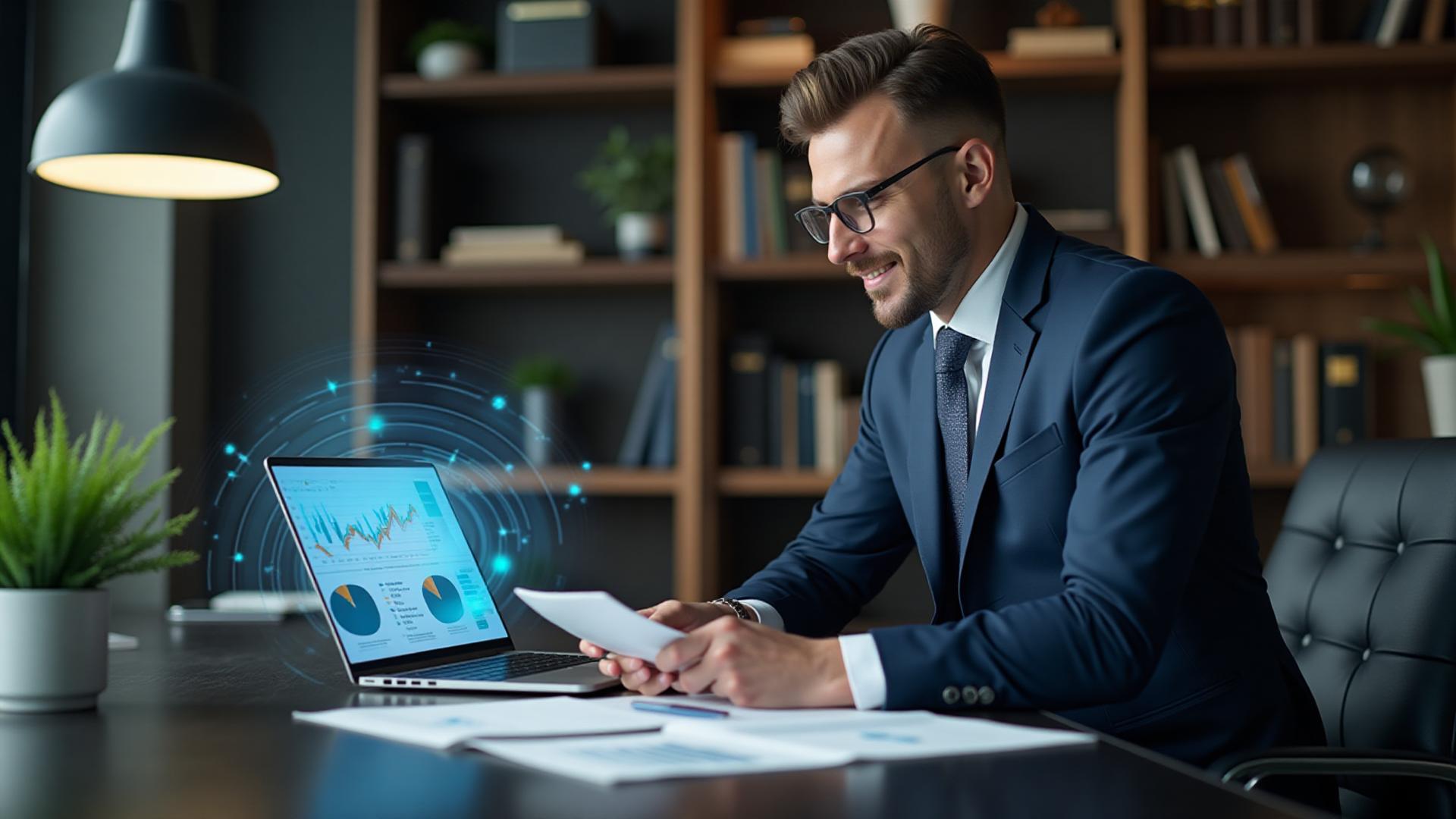Legal professional reviewing digital marketing analytics